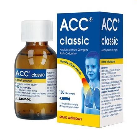 ACC Classic, 20 mg/ml, roztwór doustny od 3 roku, smak wiśniowy, 100 ml