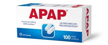 Apap 500 mg, 100 tabletek powlekanych
