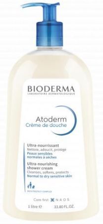 Atoderm Crème de douche. Odżywczy, kremowy żel do mycia ciała i twarzy dla skóry normalnej, suchej i wrażliwej, 1L