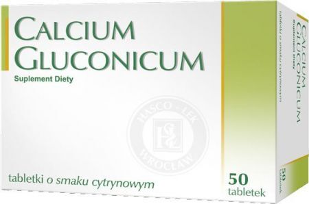 Calcium gluconicum, smak cytrynowy, 50 tabletek