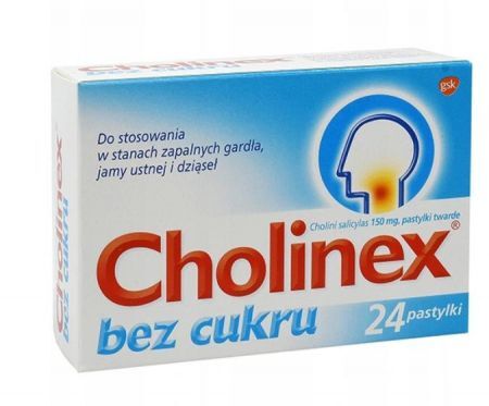 Cholinex b/cukru pastyl. 24pastyl.