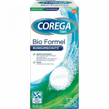 Corega Tabs Bio Formel, 136 tabletek