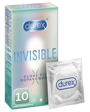 Durex Invisible Close Fit, prezerwatywy dopasowane, 10 sztuk
