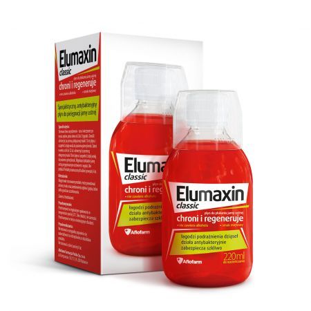 Elumaxin Classic, płyn do płukania jamy ustnej, ochrona i regeneracja, 220 ml