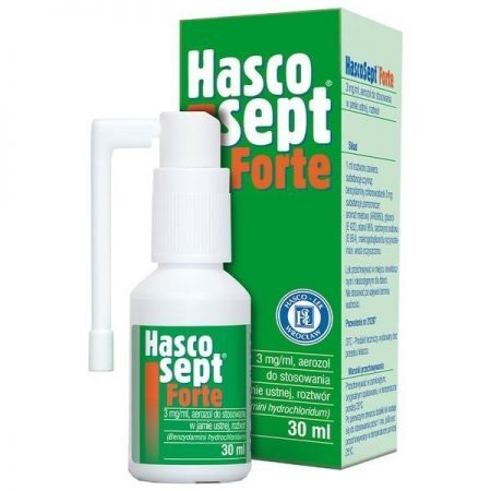 Hascosept Forte 3 mg/ml, aerozol do stosowania w jamie ustnej, 30ml