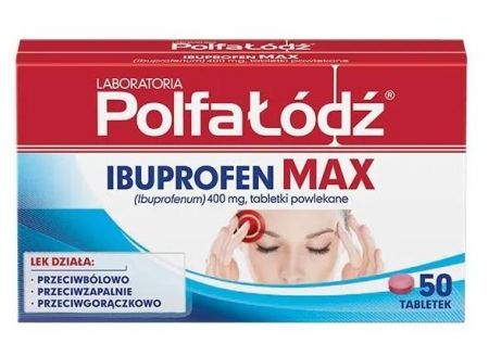 Ibuprofen Max 400mg, 50 tabletek