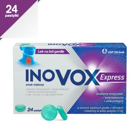 Inovox Express smak miętowy, 24 pastylki
