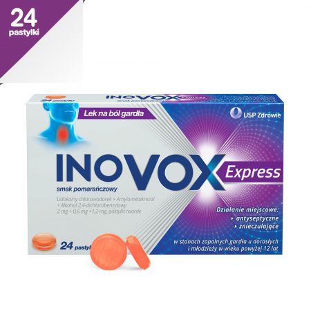 Inovox Express smak pomarańczowy, 24 pastylki