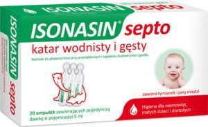 Isonasin Septo, roztwór do płukania nosa, 5 ml x 20 ampułek