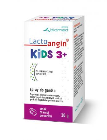 Lactoangin®KIDS spray do gardła smak porzeczkowy, 30g (KRÓTKA DATA do 2022-06-30)