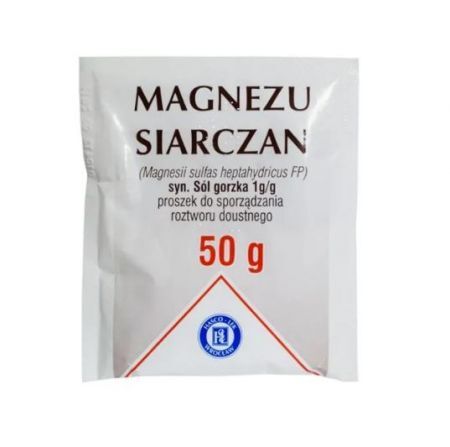 Magnezu siarczan, proszek do sporządzania roztworu doustnego, 50g (KRÓTKA DATA do 2022-08-31)