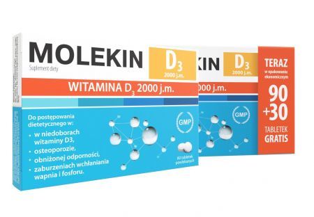 Molekin D3 2 000 j.m. , 90 tabletek + 30 tabletek
