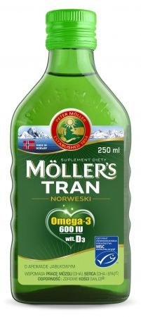 Moller's Tran Norweski, powyżej 3 lat, aromat jabłkowy, 250 ml