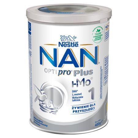 Nestle NAN Optipro Plus 1 HM-O, mleko początkowe dla niemowląt od urodzenia, 400 g