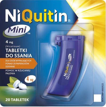 NiQuitin Mini tabletki do ssania 4 mg, 20 tabletek