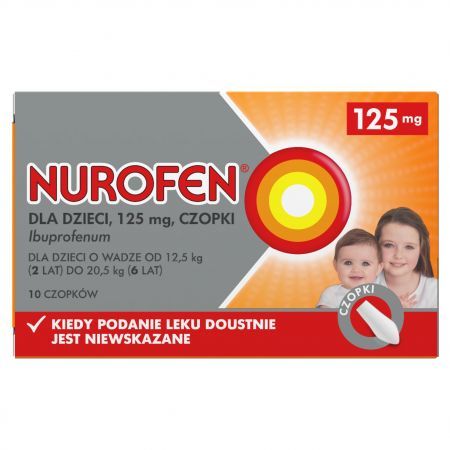 Nurofen dla dzieci 125 mg, czopki, 10 sztuk