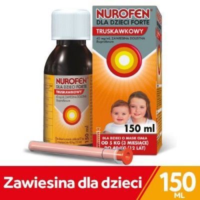 Nurofen dla dzieci Forte truskawkowy 40 mg/ ml, 150 ml