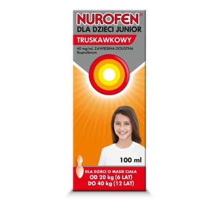 Nurofen dla dzieci Junior truskawkowy 40 mg/ ml, 100 ml