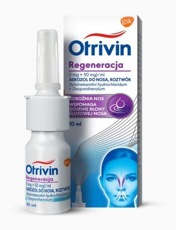 Otrivin Regeneracja (1 mg + 50 mg)/ ml, aerozol do nosa, roztwór, 10 ml