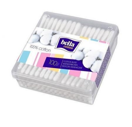 Patyczki higieniczne Bella Cotton, pudełko kwadratowe 100 sztuk