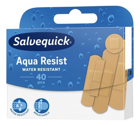 Plastry Salvequick, Wodoodporne, Aqua Resist 40 sztuk