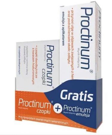Proctinum czopki 10 sztuk+ Proctinum emulsja 30 ml GRATIS