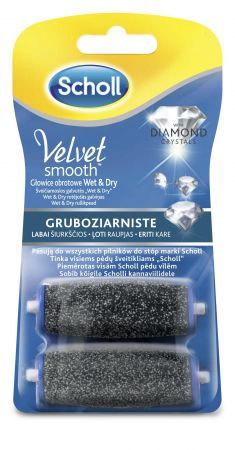 Scholl Velvet Smooth™ Wet & Dry gruboziarniste głowice obrotowe z kryształkami diamentów