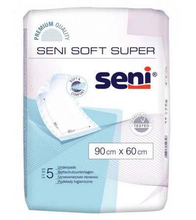 Seni Soft Super, podkłady higieniczne 90 cm x 60 cm, 5 sztuk