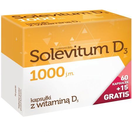 SOLEVITUM D3 1000, 60 +15 kapsułek