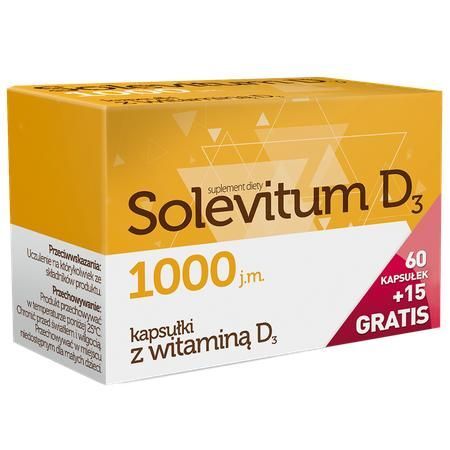 Solevitum D3, witamina D 1000 j.m, 60 kapsułek + 15 gratis