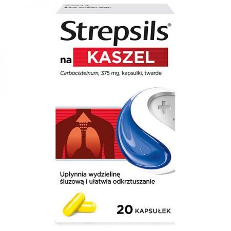 Strepsils na kaszel, 375 mg, 20 kapsułek