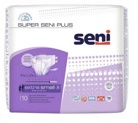Super Seni Plus, pieluchomajtki, Extra Small, 10 sztuk