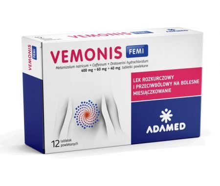 Vemonis Femi 400 mg + 60 mg + 40 mg, 12 tabletek powlekanych