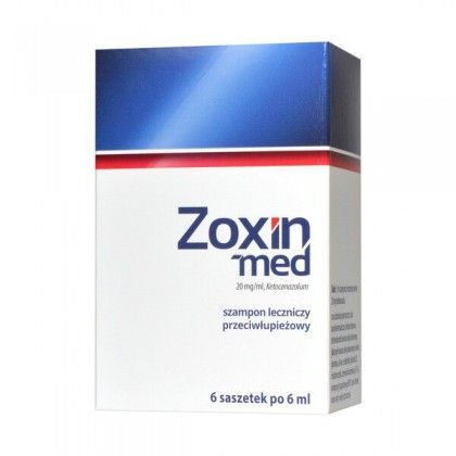 Zoxin-Med 20 mg/ ml, szampon leczniczy przeciwłupieżowy, 6 ml x 6 saszetek
